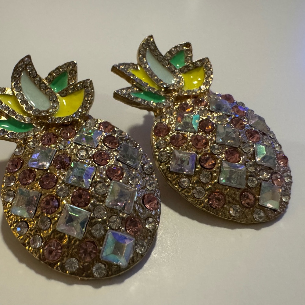 Pineapple Crystal Earrings